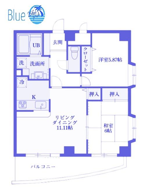 プロシード藤沢鵠沼(2LDK/7階)の間取り写真