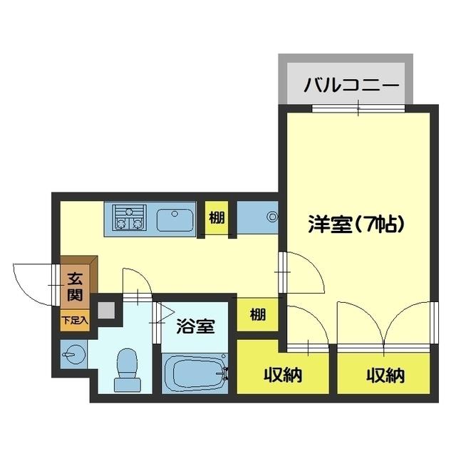 アーバンハイツ根塚(1K/2階)の間取り写真