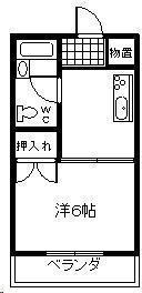西條ビル(1K/3階)の間取り写真