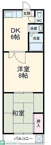 ルーセントヒルズ(2DK/3階)の間取り写真