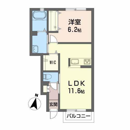 ルーナジュエル(1LDK/1階)の間取り写真