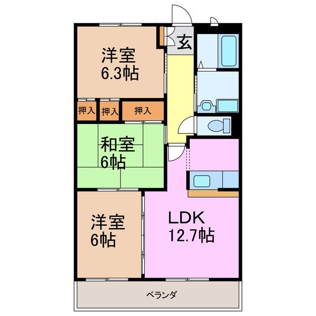 U・AVANCER(3LDK/2階)の間取り写真