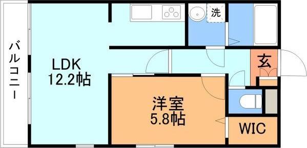 プロヴァンス(1LDK/1階)の間取り写真