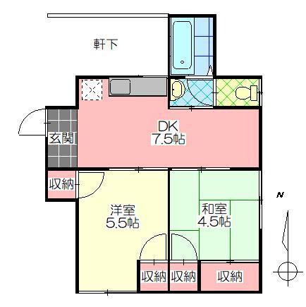 山崎アパート(2DK/1階)の間取り写真