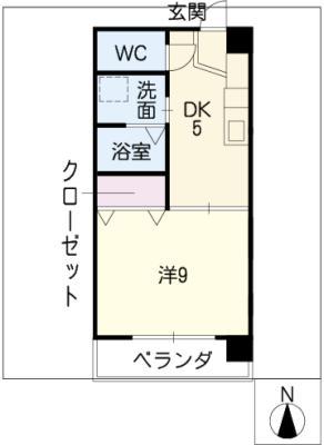 パエストゥム(1DK/2階)の間取り写真