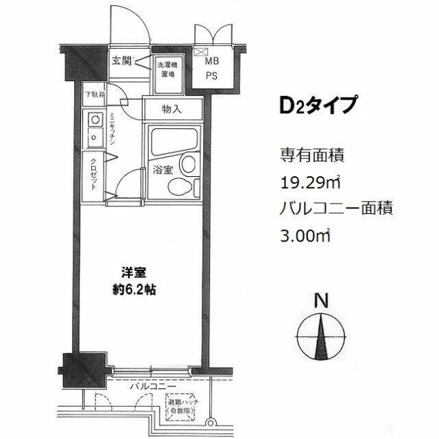 パレ・ド-ル伊勢佐木町南(ワンルーム/6階)の間取り写真