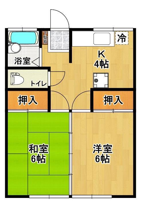 コーポ荒井(2K/1階)の間取り写真