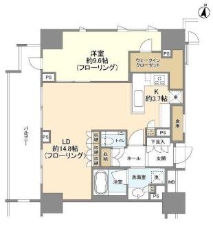 ブランズ代々木(1LDK/2階)の間取り写真