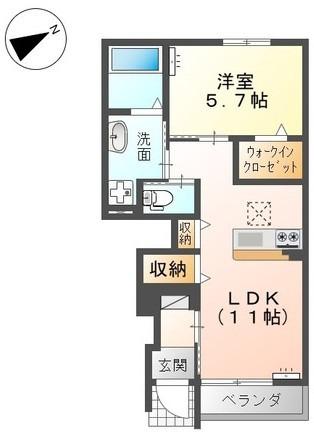 リバティ クレス(1LDK/1階)の間取り写真