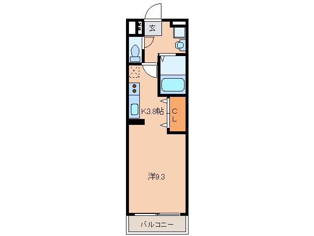 LARA味鋺(1K/3階)の間取り写真