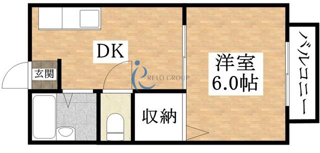 マンション太平6号館(1DK/3階)の間取り写真