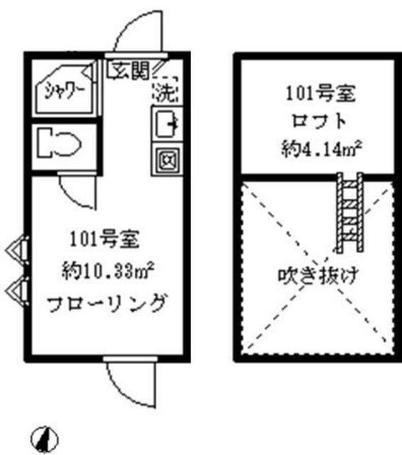 ソフィアキュート(ワンルーム/1階)の間取り写真