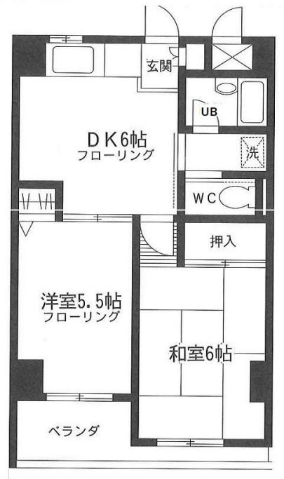 パストラル・ヒロ(2DK/2階)の間取り写真