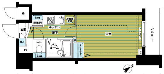 フェニックス新横濱イクシール(1K/10階)の間取り写真