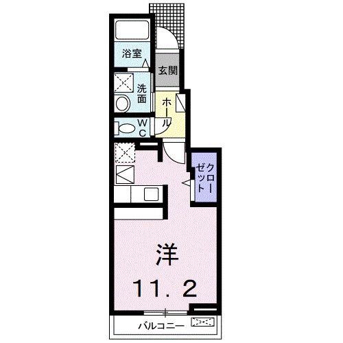 アムール(ワンルーム/1階)の間取り写真