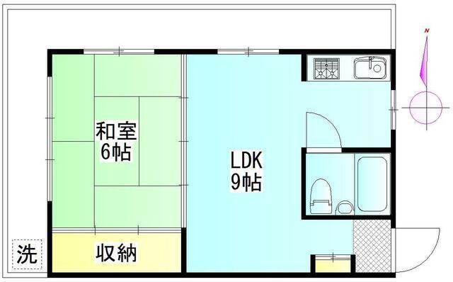 メゾン玉穂(1LDK/3階)の間取り写真