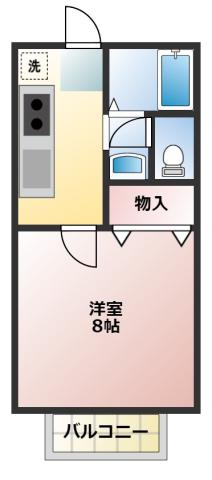 アクシス(1K/1階)の間取り写真