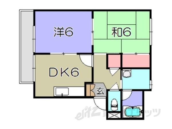 レジデンス宝積(2DK/2階)の間取り写真