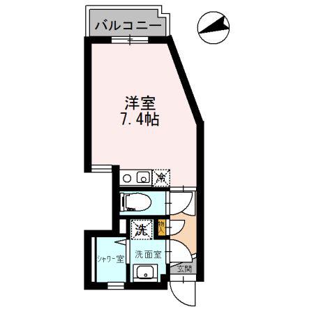フェニックス厚木(ワンルーム/2階)の間取り写真