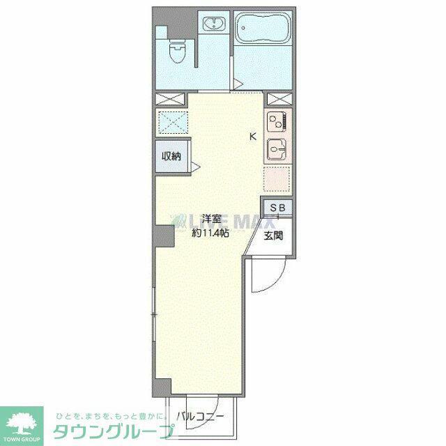 ウィロー板橋本町(ワンルーム/2階)の間取り写真
