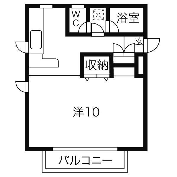 ウェルネス(1K/2階)の間取り写真