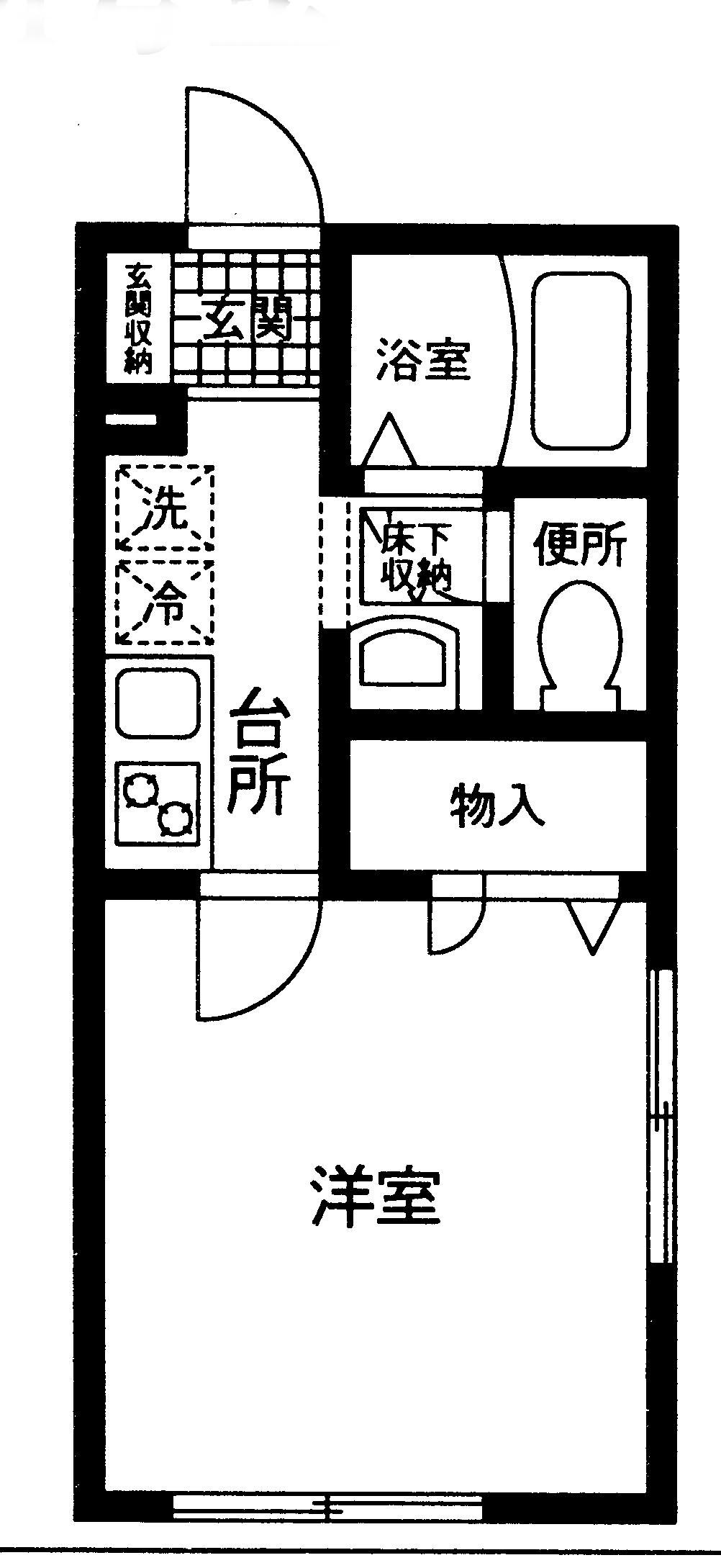 アカデミア(1K/1階)の間取り写真