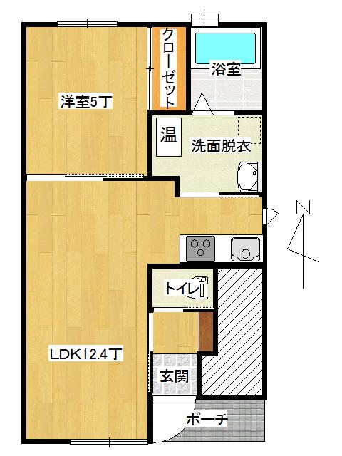 メゾンサンセットII(1LDK/1階)の間取り写真