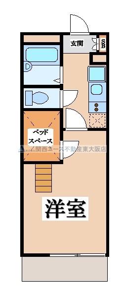 レオパレスサンマルク(1K/1階)の間取り写真