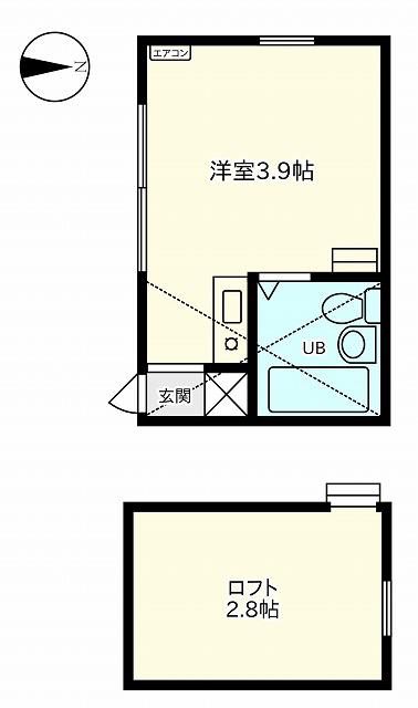 エクレール千歳烏山(ワンルーム/1階)の間取り写真