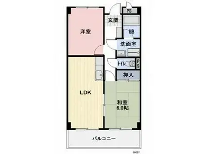 リンピア中道(2LDK/1階)の間取り写真