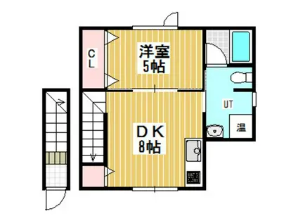 ショコラ(1DK/2階)の間取り写真
