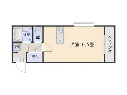 萩原ビル(ワンルーム/3階)の間取り写真