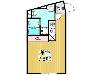 レピュア北千住レジデンスII(ワンルーム/4階)の間取り写真