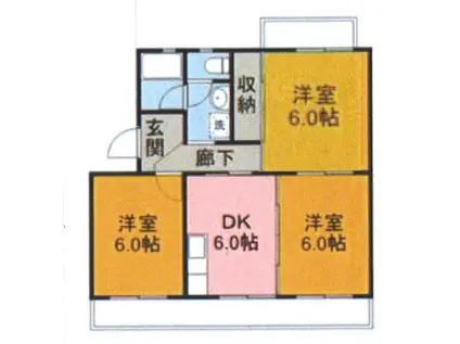 コーポラス大室(3DK/1階)の間取り写真
