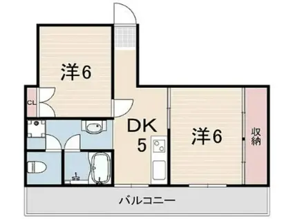 光ガーデン(2DK/4階)の間取り写真