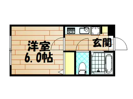 サンヒルズ中井(1K/1階)の間取り写真