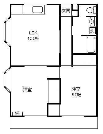 クレール本郷(2LDK/1階)の間取り写真
