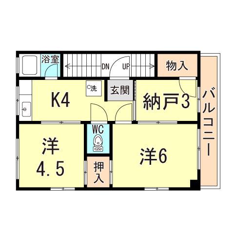 木下マンション(2SK/2階)の間取り写真