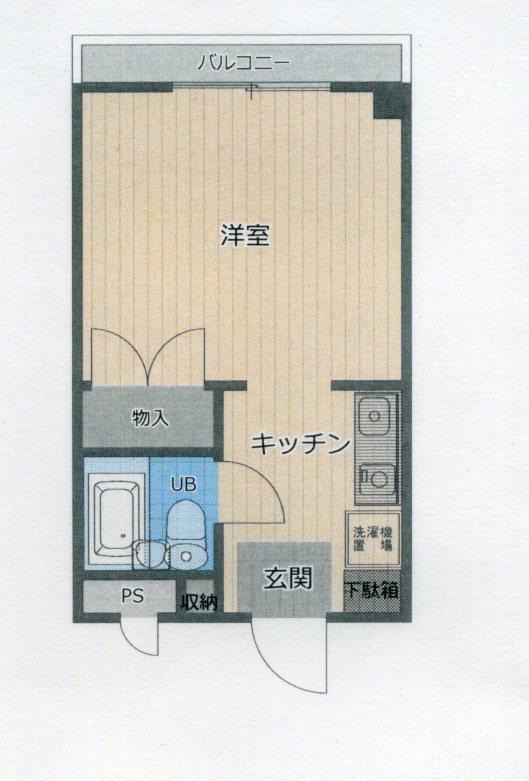シャトー衆楽(1K/4階)の間取り写真