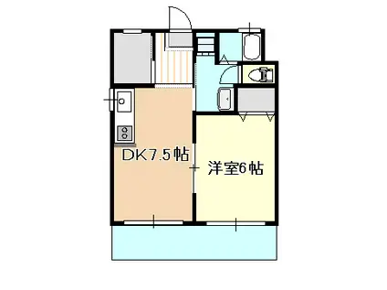 MAISON DE M(1DK/1階)の間取り写真