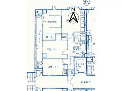 鶴島ガーデン(3DK/6階)の間取り写真