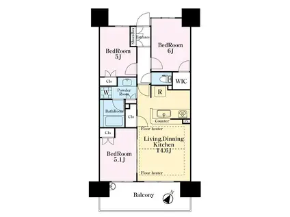 シティテラス大宮宮原(3LDK/4階)の間取り写真