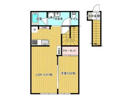 GARANCE A(1LDK/2階)の間取り写真