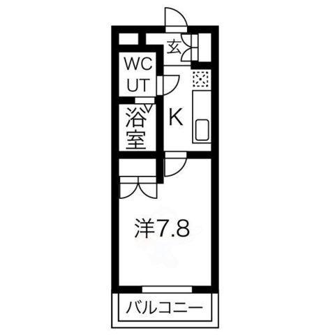 GLAハート飾磨A棟(1K/1階)の間取り写真