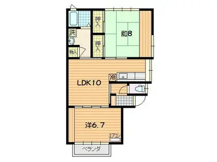 センチュリー6(2LDK/2階)の間取り写真