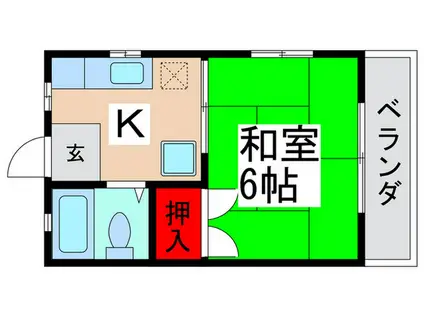 ガーデナハウス(1K/2階)の間取り写真