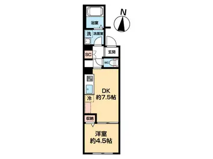NEXAS EBARA ネクサス エバラ(1DK/3階)の間取り写真