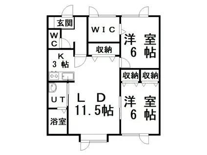 イシダハイツC(2LDK/1階)の間取り写真