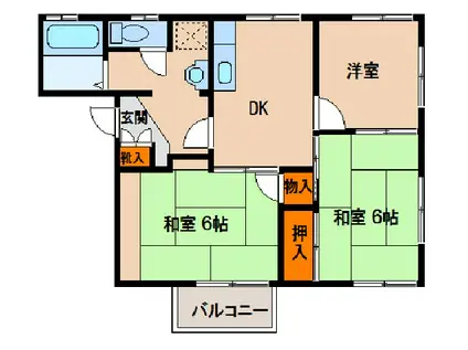 メゾンドウエストA(3DK/2階)の間取り写真