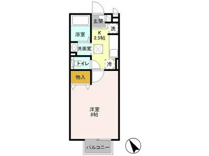 マ・メゾンASUKAII(1K/2階)の間取り写真